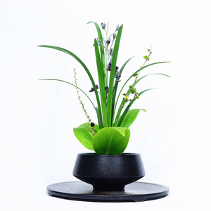 禅意茶席花插花花器供花陶瓷钵型碗花日式花道小原流工具家居摆设