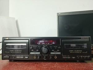 二手JVC卡座磁带机TD-W718，双卡双录英语听力，音乐卡座正常使用