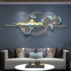 新中式墙饰壁挂铁艺创意挂件轻奢风客厅电视沙发背景墙墙面装饰品