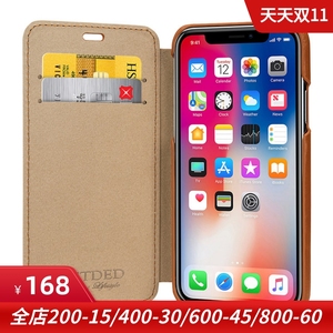 TETDED适用于苹果iPhone X xs真皮手机保护套侧翻盖皮套钱夹插卡