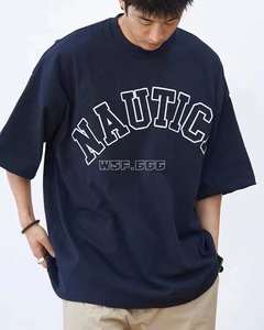 现货 nautica japan长谷川日系刺绣logo宽松休闲长短袖t恤男 21ss
