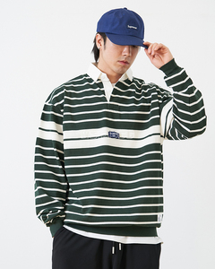 现货nautica too heavy rugger 长谷川宽松条纹长袖时尚polo22ss
