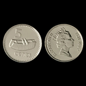 【大洋洲】斐济5分硬币 女王头像 年份随机  全新 KM#51a