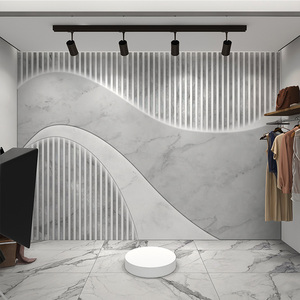 网红直播间背景墙3d立体壁纸高级感墙纸前台仿大理石造型高端壁画