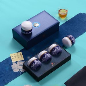 故宫点翠罐装茶叶包装盒岩茶红茶绿茶100-150g茶包装盒高档空礼盒