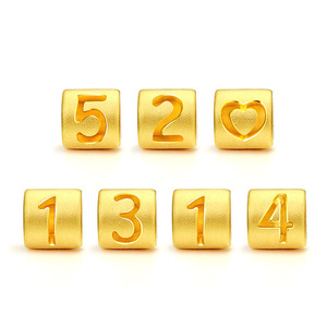 520黄金手链女士999足金珠1314数字皮绳3d硬金情人节礼物情侣