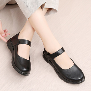 拉带皮鞋女