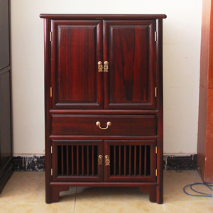 红木圆角柜酸枝木餐边柜中式实木茶水柜明清古典储物柜小书柜矮柜