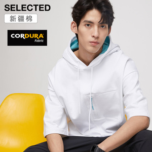 【新疆棉】selected思莱德cordura撞色潮短袖卫衣棉男s|42124d003