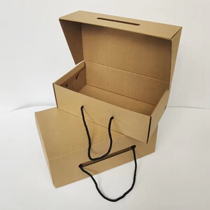 10个装手提式鞋盒纸盒翻盖包装盒瓦楞牛皮纸质宿舍收纳盒现货定做