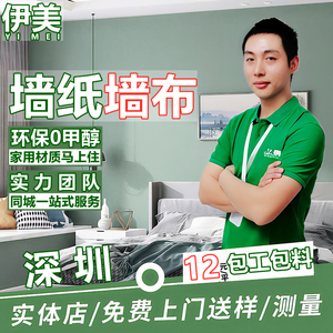 深圳师傅上门贴墙纸壁布施工现代简约客厅卧室墙布无缝全屋包施工