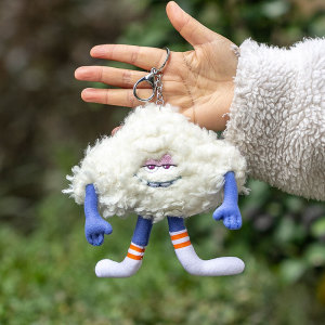 清秀文创 魔发精灵云朵先生毛绒公仔可爱丑萌卡通包包挂件玩偶