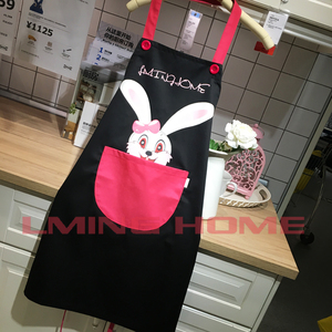 外贸韩版时尚LMINGHOME品牌可爱卡通兔系带围裙餐厅店员工作服