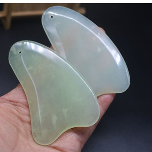 岫玉刮痧板玉石加厚三角板面部按摩刮疗片脸部美容刮肩颈腿部经络