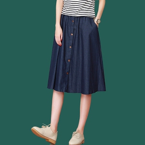 牛仔半身裙妈妈春夏季中长款a字高腰过膝中年女2018新款宽松裙子