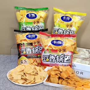 卡奇豆香小米锅巴150g袋装休闲膨化食品香辣味烧烤80怀旧零食小吃