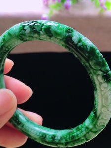 缅甸天然翡翠辣色花青圆条玉手镯55-56圈口老坑翡翠手镯a货带证书