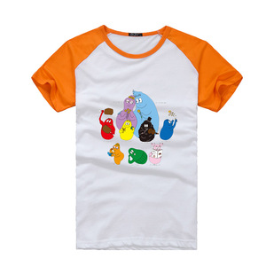 barbapapa儿童装亲子装彩袖拼色短袖t恤男女 个性衣服制作 &