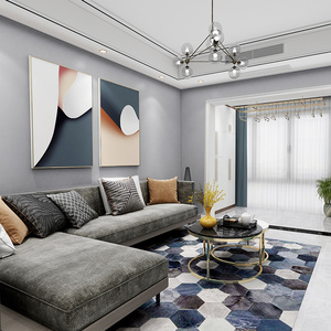 壁布客厅轻奢现代简约太空漫步浅灰色沙发背景墙无缝防水颗粒墙布