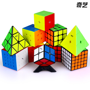 奇艺磁力二三四五阶金字塔M魔方彩色 魔方格2345阶三角形实色玩具