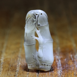 新疆和田玉白玉籽料羊脂玉精品吊坠苏工大师黄皮竹子祝福西枫玉雕