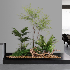 仿真绿植南天竹盆栽室内植物造景办公室服装店客厅落地绿植装饰