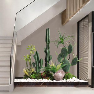 仿真仙人掌造景大型植物盆栽仿真绿植室内景观植物装饰楼梯下造景