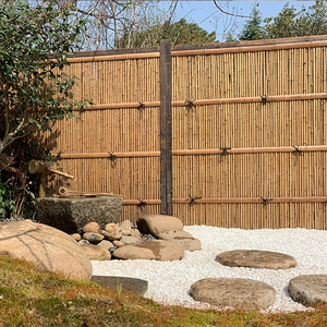 日式庭院碳化白竹子户外别墅围栏屏风花园大型篱笆栅栏木防腐竹竿