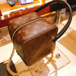 lv/路易威登女包square手袋秀款拼色老花骰子包单肩斜跨手提包