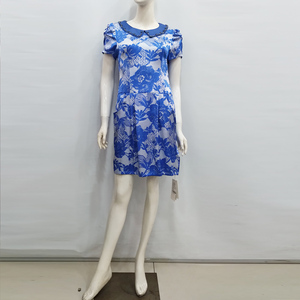 杭州丝绸专柜正品绝版特价CENDILE喷绘连衣裙印花短袖时尚中长款