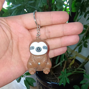 可爱卡通树懒钥匙链LED发光发声钥匙扣创意挂件礼品动物树袋熊