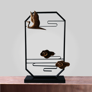 新中式祥云大雁饰品简约工艺摆设客厅酒店玄关电视柜软装配饰摆件