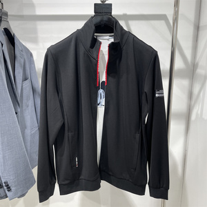 全新正品 男士休闲外套 华萨尼jeans男装 黑色立领运动款夹克薄款