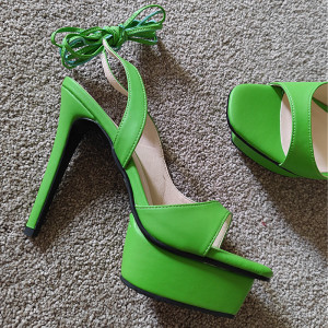 墨绿色高跟鞋女粗跟