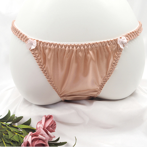 时尚真丝内裤女士性感可爱蝴蝶结百分百桑蚕丝三角裤轻薄透气夏季