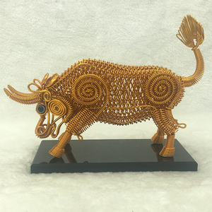 【车载牛】民间手工艺铝线铝丝diy动物模型创意家居摆件车饰品