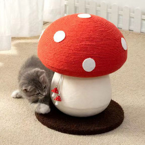 蘑菇猫抓板剑麻耐抓耐磨不掉屑猫咪磨爪器逗猫玩具用品立式猫抓柱