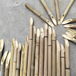 竹子尖斜口竹竿圆竹插杆园艺装饰插花竹签竹筒干花花束瓶摆设摆件