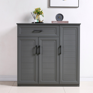 灰色全铝合金鞋柜门口室外防水防晒多功能简约轻奢储物柜阳台收纳