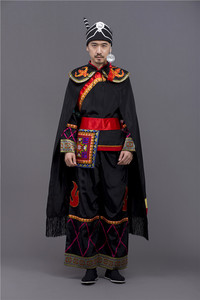 新款彝族盛装服装 男装凉山舞蹈服装 石林火把节演出服擦尔瓦披风