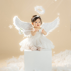 翅膀天使公主裙主题小仙女1周岁女小童宝宝5件套装儿童摄影拍照像