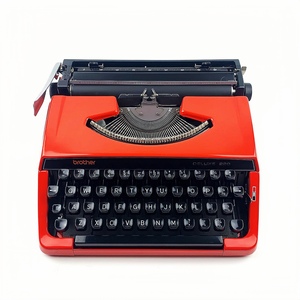 推荐老式打字机Brother Deluxe 220复古机械打字机桔红色圣诞礼物