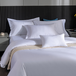 五星级酒店专用四件套60支贡缎全棉宾馆民宿布草被套白色纯棉床单