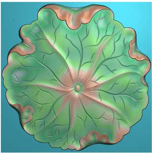 圆形荷叶木门贴花精雕图浮雕图电脑雕刻图门花荷花茶盘椅子靠背图