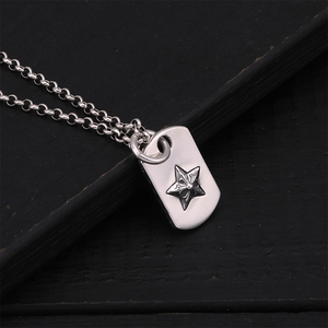 五角星项链吊坠女925纯银不含链个性百搭时尚复古潮男吊坠男简约