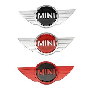 适用于宝马mini cooper迷你汽车装饰改装黑色车标翅膀logo配件贴