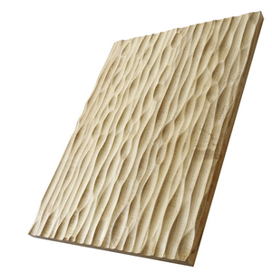 快装实木板波浪板木质装饰板3d浮雕雕刻电视背景墙护墙波纹板定制