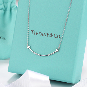 tiffany蒂芙尼银项链女t笑脸925纯银微笑锁骨链情人节送女友礼物