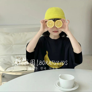 波拉图韩国童装女童短袖t恤夏款2024新款洋气儿童时尚小香蕉上衣