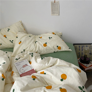 橘子黄了｜ins日式纯棉水洗棉卡通系列床品四件套宿舍三件套